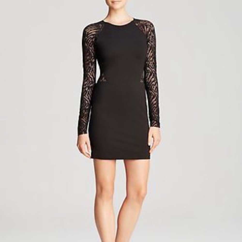 Parker Black Lace-Sleeve Bodycon Dress - Women's